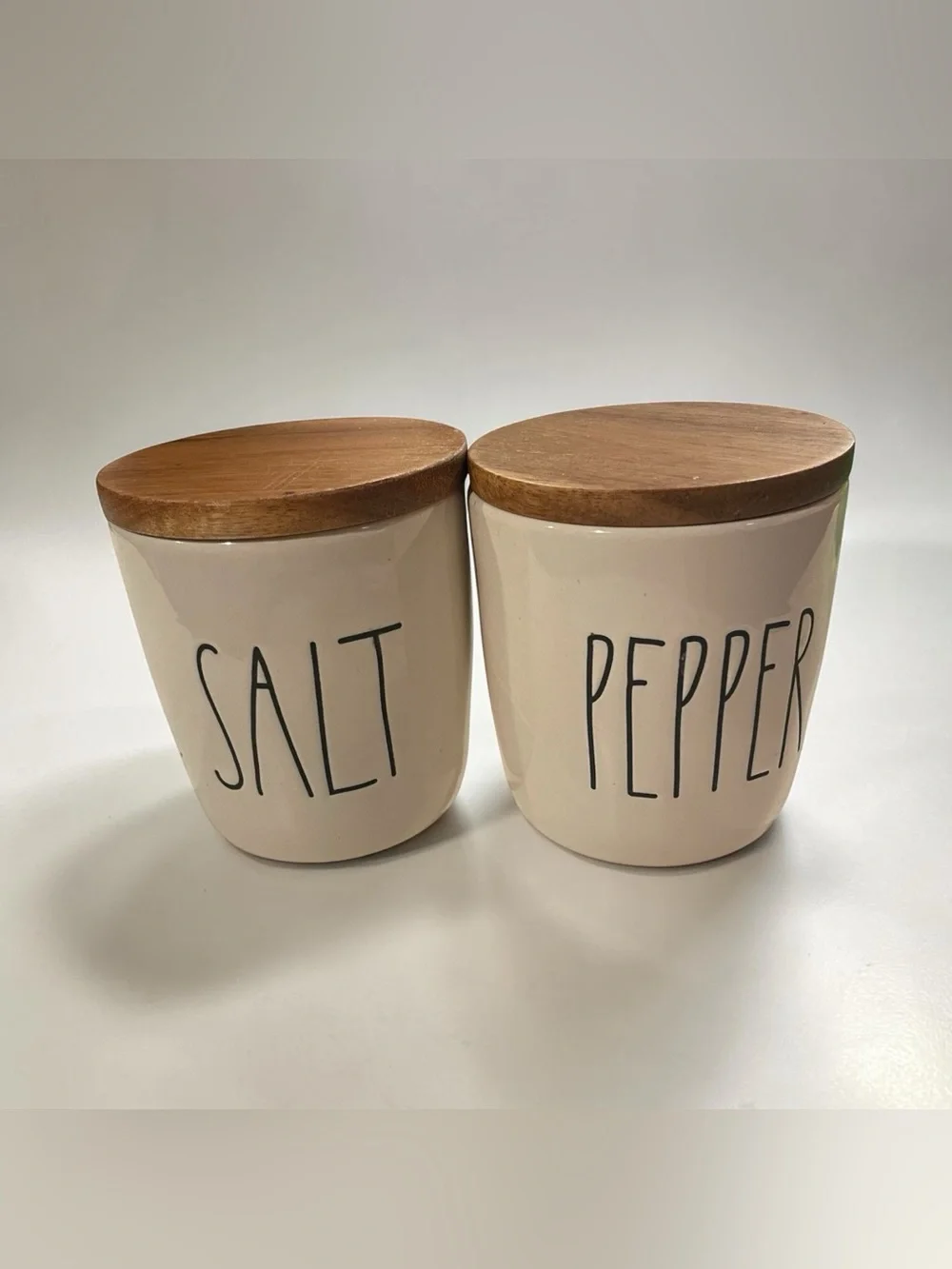 Rae Dunn Artisan Magenta Collection SALT & PEPPER cellars  With Lids